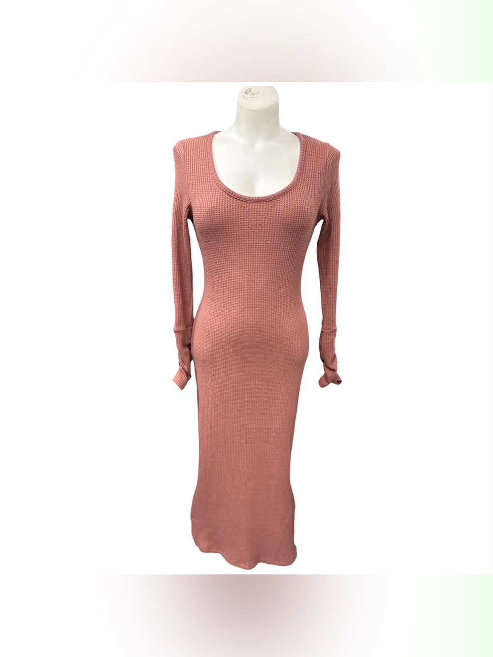 Heartloom Waffle-Knit Scoop Maxi Dress - Rosewood Size S